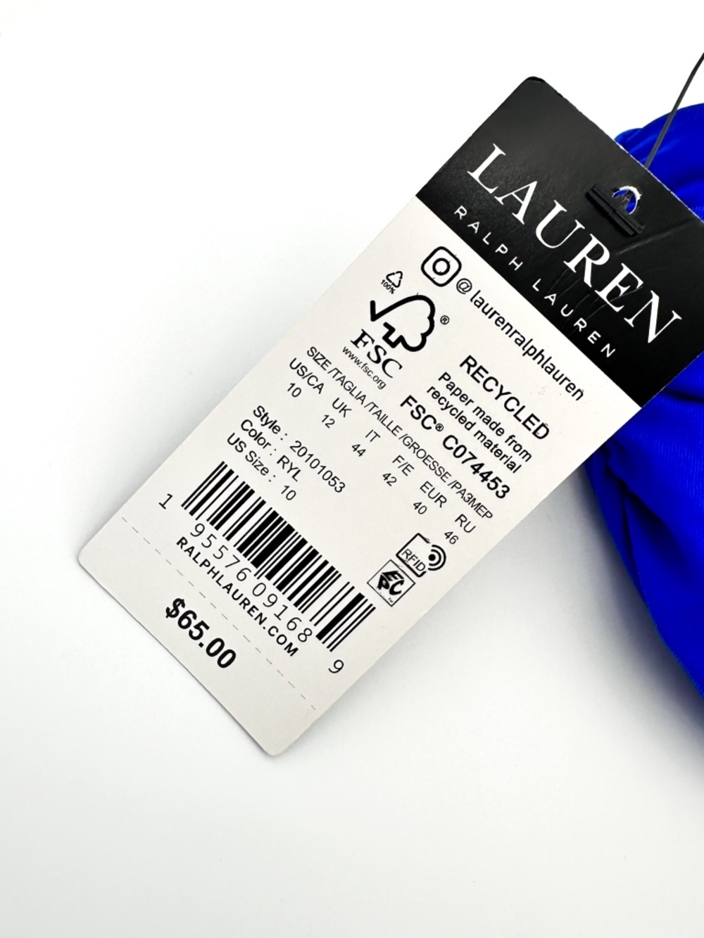 NEW Lauren Ralph Lauren Royal Blue Swim Swimsuit Bikini Bottom Women's Size 10 - Picture 3 of 7